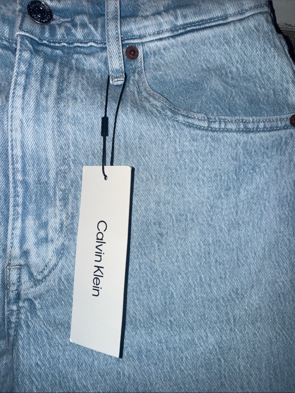 Calvin Klein Light Blue Wide-Leg Jeans - Picture 6 of 8